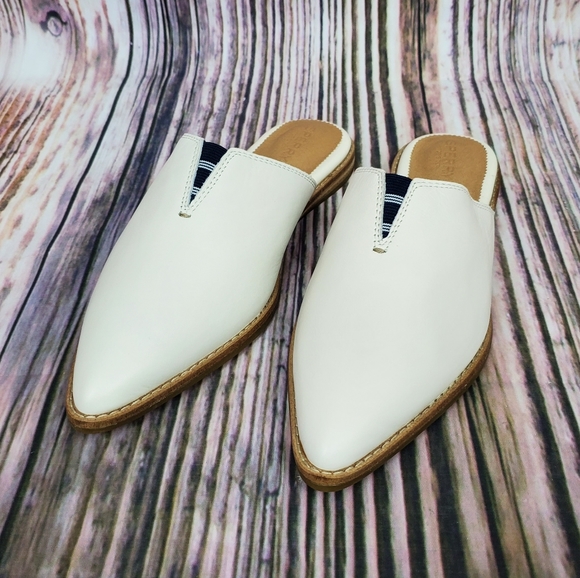 Sperry Shoes - Sperry Saybrook White Leather Point Toe Mules